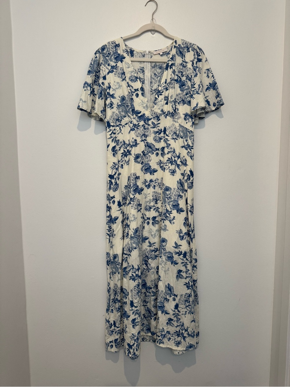 Olivaceous Blue Floral Maxi Dress